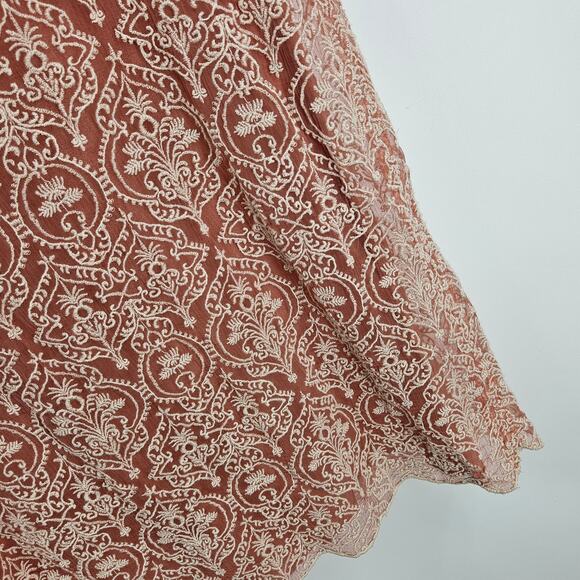 Sundance Shift Dress Dusty Pink Lace Embroidered Cap Sleeve Lined Mini Size S - Picture 5 of 6